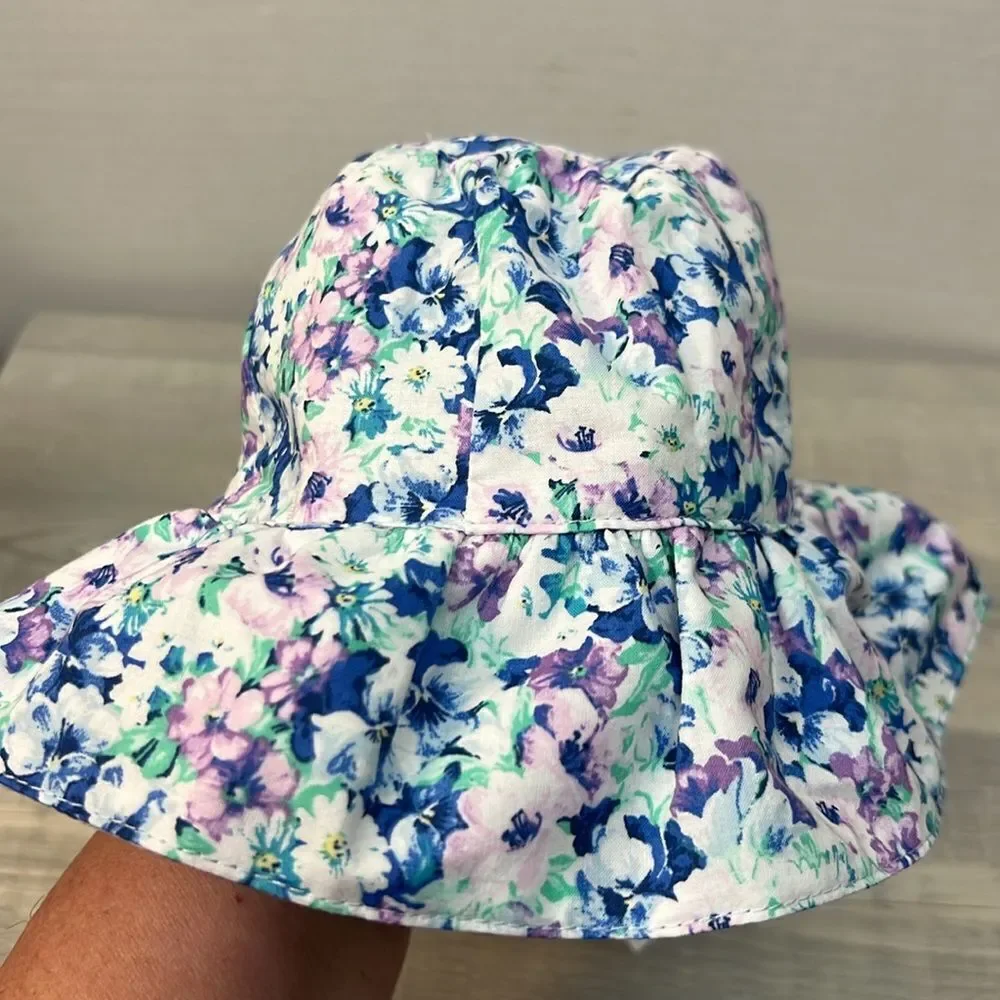 Janie and Jack 100049352 Beau Baby Floral Bow Sun Hat size 0-3 m